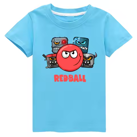 red ball Kids T-Shirt Summer Kids Cartoon Cotton Short Sleeve Top Boys Cartoon Fashion T-Shirt