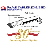 FAJAR 2.5 mm squared (50/0.25) X 1 Core Flexible Cables, 100% Pure Copper, Loose Cut (Per meter)