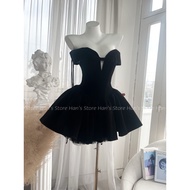 [ HYPEBEAST’S STORE] VÁY NHUNG BẸT VAI PHỐI NƠ FORM BỒNG BỀNH XINH XẮN NOEL TẾT 2025(ẢNH THẬT)