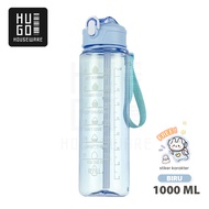 HUGO Botol Minum 1 Liter Bening Botol Air Anak Sedotan Anti Bocor Premium BPA FREE
