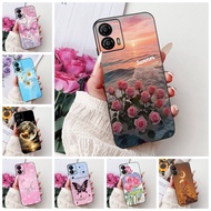 Moto G73 5G Cover Motorola Moto G73 5G Case Silicone Fashion Luxury Flowers Cute Funny Cat Painted S