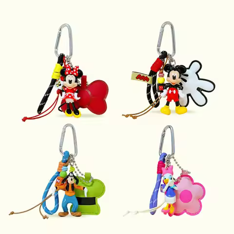 New Mickey Mouse Minnie MIU Bow Backpack with Cute Keychain Gift