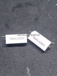 ( 2 Pcs) Resistor 5w 0.33Ohm Resistor 5 watt 0.33 Ohm 5W0.33R Kaki tembaga
