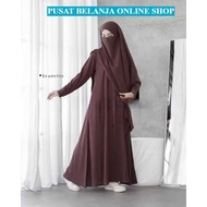 Gamis Umrah Hajj Black Abaya Ayra Muslimah Best Selling Simple Luxurious Khimar Set ML XL XXL Crinke