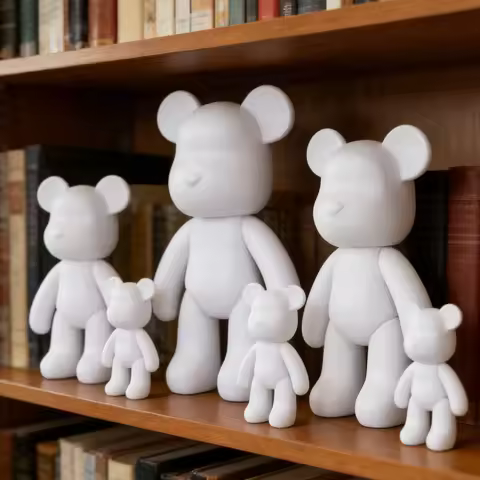 28/33cm DIY Fluid Bear Figurine Painting Parentchild Animal Statue Aesthetic Bear Sculpture Living R