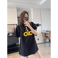 ALO'O American Trendy Brand Letter Printed Short Sleeve T-shirt for Women, Loose Design, Fashionable