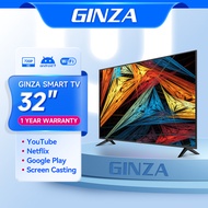 GINZA TV Flat Screen Smart TV 32 Inch Smart 40 43 Inch TV Built In Youtube / Netflix Flat-screen Led TV Android 9.0