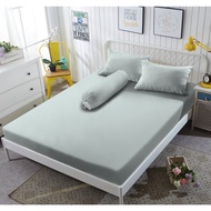 Kintakun Fitted Sheet 160/ 180/200 Spa Blue Plain Color Dluxe Microtex 30 cm