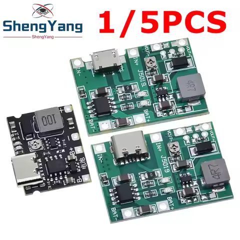 TZT 1/5PCS NEW Lithium Li-ion 18650 3.7V 4.2V Battery Charger Board DC-DC Step Up Boost Module TP405