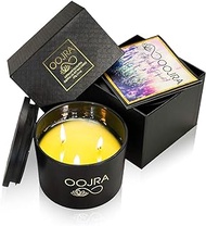OOJRA Soy Essential Oil Scented Candle, Large 3 Wick w/Lid &amp; Gift Box 13oz Eucalyptus Scented (+ Other Scent Options)