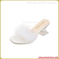 High heels women korean sandals Feather stilleto Slippers women's summer fashion new sweet personali