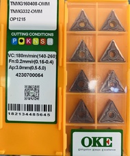 เม็ดมีด INSERTS T16 เม็ดสองหน้า มุม 04 และ 08 TNMG160404-OMM OP1215 TNMG160408-OMM OP1215 กัดสแตนเลส