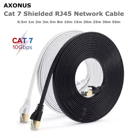 Lengthening Cat 7 Shielded RJ45 Network Cable Flat Ethernet 10 Gigabit Patch Cord For Computer Modem