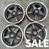 [Ready Stock] Sport Rim Car 7x16 Lenso D01 Project D 4H 100MM ET38 Wheel 1set Grey Polish