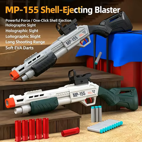 MP-155 Shell-Ejecting Blaster with Soft EVA Darts – Powerful Force, Long Shooting Range, Cool Ejecti