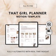 [NOTION TEMPLATE] THAT GIRL LIFE PLANNER, AESTHETIC NOTION DASHBOARD, SLEEP TRACKER, FITNESS JOURNAL