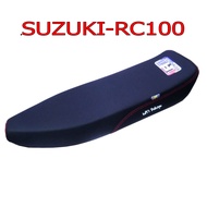 เบาะแต่ง เบาะปาด เบาะรถมอเตอร์ไซด์สำหรับ SUZUKI-RC100  สีดำ หนังด้าน ด้ายแดง งานสุดเทพ เสก สิงห์ปทุม