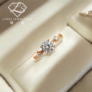 ［Real Moissanite］Can Pass Diamond Test 18K Gold Rose Gold Iris Ring MRG076 Moissanite Diamond/Moissa