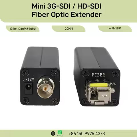 Mini 3G HD SDI to Fiber Optic Converter 1080p60 LC Single Mode 20KM SDI Extender Transmitter Receive
