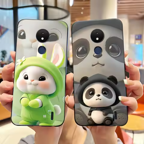 Soft Black Case For Nokia C21 Shockproof Phone Casing For Nokia C30 Cute New Design Viral Panda Prin