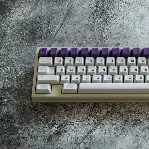 Armorsuit VOL-0 Mechanical Keyboard Cherry Profile Keycaps PBT Dye Sub Purple Russian Cyrillic Full 
