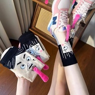情侣闺蜜搞怪抽象粉红袜子磁吸吐舌搞笑乌萨奇个性趣味中筒袜子女7.10 Funny Abstract Pink Socks for Couples and Best Friends, Magnetic 