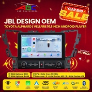 ABC JBL Design OEM Toyota Alphard / Vellfire ANH30 AGH30 10.1 Inch Android Player 4G QLED 360 Camera