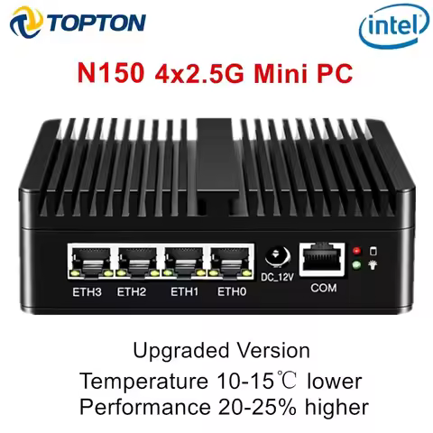 Topton 12th Gen Alder Lake N150 Soft Router N5105 N6415 N6210 4*2.5G LAN pfSense Firewall Appliance 
