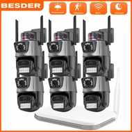 BESDER 8CH มินิ NVR 8MP กล้อง IP 4K WiFi กล้องเลนส์คู่หน้าจอการติดตามอัตโนมัติ Ai ร่างกายตรวจสอบกล้องในร่ม 4X ซูม Full Color Night Vision กล้องวงจรปิด