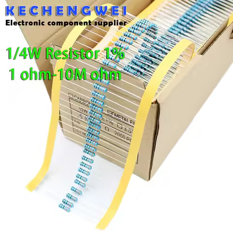 100pcs 1/4W 1R~22M 1% Metal film resistor 100R 220R 1K 1.5K 2.2K 4.7K 10K 22K 47K 100K 100 220 1K5 2