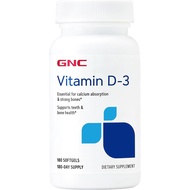 GNC Vitamin D3 50mcg Supplement, 180 Softgels, 180 Servings