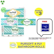 PurSoft Lavender Vanilla Scented 4-Ply Bathroom Tissue Toilet Roll - 30 Rolls