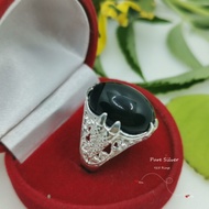 Pure Silver 925 Rings for men/Cincin Lelaki Batu Agate