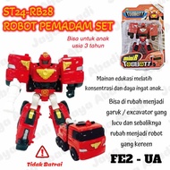 RB28 | TOBOT MINI R LARGE FIREFIGHTER CAR TRANSFORMING ROBOT TOY