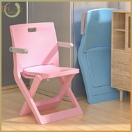 Folding chair thickened Children's Back Chair with Armrest Foldable Household Adult Small Chair Portable Outdoor Plastic Bench