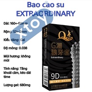 Bao cao su gai EXTRAORDINARY gai 9D nhiều gân gai và gel bôi trơn mỏng hàng cao cấp hộp 12 bcs