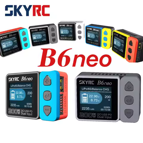 2023 NEW SkyRC B6 Neo Smart Charger DC 200W PD 80W LiPo Battery Balance Discharger SK-100198 B6 Neo