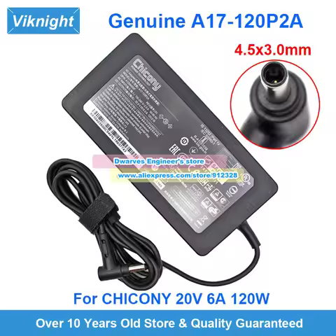 Genuine Chicony A17-120P2A AC Adapter 20V 6A A12A055P Charger for MSI GF63 THIN 10SC 11SC 11UC MS-16