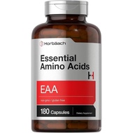 Horbäach Essential Amino Acids Supplement | 180 EAA Capsules | Optimum Ratio with BCAAs | & Gluten F