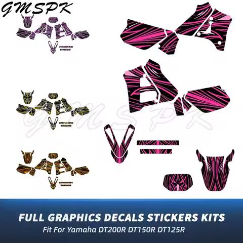 Fit for YAMAHA DT125R DT200R DT 125 200 R DT 125R 200R Motocross Background Graphics Decal Stickers 