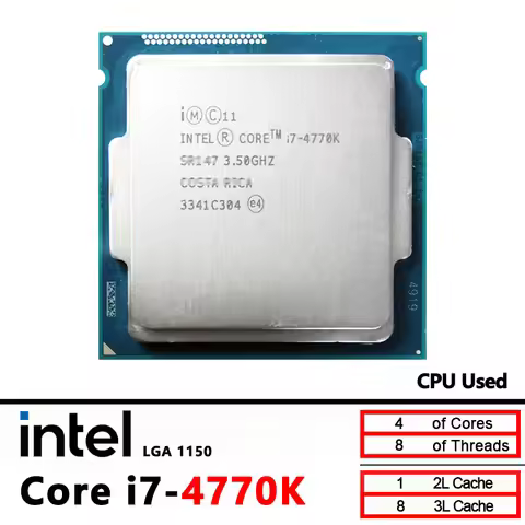 Intel Core i7-4770K i7 4770K i7 4770 K 3.5 GHz Used Quad-Core Eight-Thread CPU 84W LGA 1150