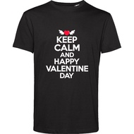 Valentines Day T Shirt Keep Calm And Happy Valentines Day Gift For Gf/Bf Top