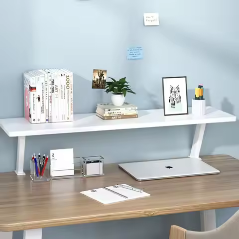 New Arrival Clamp On Desk Shelf Desk Extension Shelf Adjustable Desk Extender Side Table Single Laye