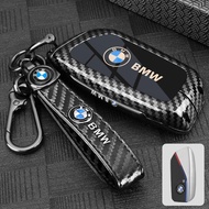 Zinc Alloy Metal Carbon Fiber Key Cover for BMW Series 7 735i X7 X1 U11 I7 G07 LCI XM, Remote Key Fo