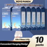 [10 Packs] Royo Panda Multifunctional Tissue 10 Packs, Wall-Hanging Tissue, Skin-Friendly Soft, 10 P
