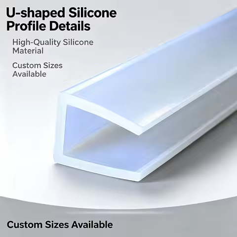 U-Shape Silicone Edge Trim for Glass & Steel, Heatproof Waterproof, Sold Per Meter | 1pc=1m