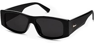Retro Dark Black 80s 90s Stylish Luxury Y2K Rectangle Sun glasses for Women Men Trendy Fashion Small