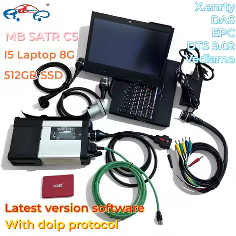 Doip Protocol MB Star C5 5 Wifi Connect X220T I5 8G Laptop 512GB SSD 2025.12 Latest software for mb 