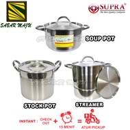 Supra Panci Stock Pot / Steamer Steamer 8, 12, 16, 20 QT, Stainless Steel Soup Pot 28, 32, 36 CM