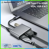 Type C to HDMI 4K VGA USB 3.0 For MacBook Pro Air Ipad Samsung S8-9-10